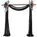 Wedding Arch Draping Fabric Black Sheer Backdrop Curtain Tulle Fabric Drapery for Arbor Wedding Archway Ceremony Party Ceiling Decor Backdrop 30
