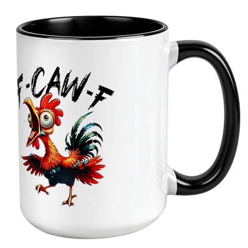 YKSINX Funny Coffee Mug for Women Men,15oz Ceramic Chicken Cup,Novelty Coffee Mugs,Funny Birthday...