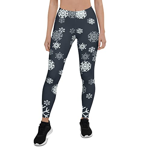 Legging de Noël blanc avec motif neige taille XL pour l'hiver