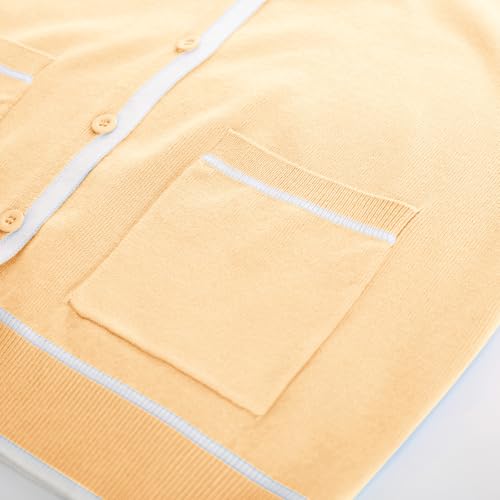 Image of GRACE KARIN Short Sleeve Contrast Cardigan Sweaters for Women Summer Casual Striped Button Down Bolero Shrug