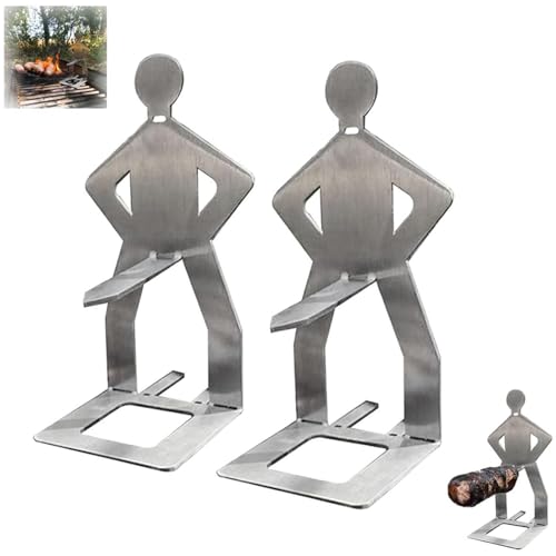 GWAWG Soporte para salchichas de barbacoa de acero inoxidable, estante creativo para barbacoa de salchichas, estante portátil para asar perros calientes, herramientas de parrilla de salchichas de