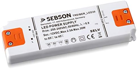 SEBSON® LED Driver 15W, LED Transformer 240v to 12v, Power Supply MR16/ GU5.3/ G4-102x35x16mm