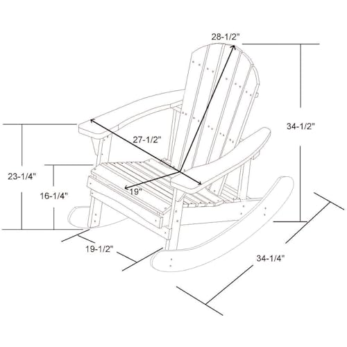 Wideluck KC-SW2008-828 Outdoor Rocking Chair,Adirondack Rocking Chair,Patio Rocker Chair thumb #1