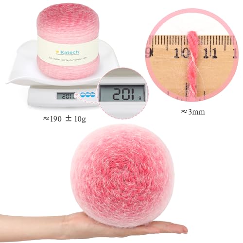 Image of Katech Ombre Yarn for Crocheting-Large Skein of Gradient Yarn Cake-2 Pack of 200g /7.05 oz-80% Acrylic,20% Nylon- #4 Medium-Perfect for Star Blankets, Scarves, Shawls and Garments (C)