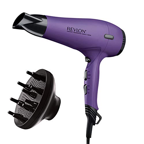 Revlon 1875W AC Motor Hair Dryer | Fast Drying, Soft Feel Finish (Purple)
