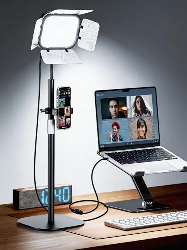 EMART Ring Light for Desk with Flexible Gooseneck, Desktop Zoom Meetings Streaming Key Light for Video Conferencing Calls, Recording Keylight Continuous Output Lighting for Laptop Computer Webcam