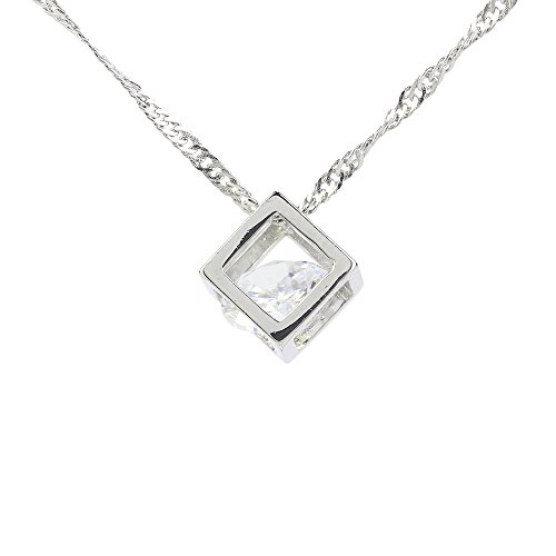CHOP MALL Love Magic Cube Cubic Zirconia Pendant Jewelry Chain Necklace for Girl/Lady/Women/Anniversary Gift