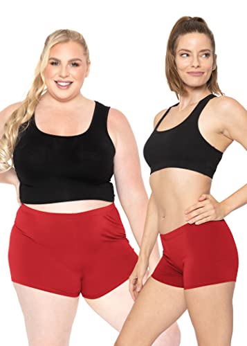 STRETCH IS COMFORT Women's and Plus Size Nylon Booty Shorts | S-3X2