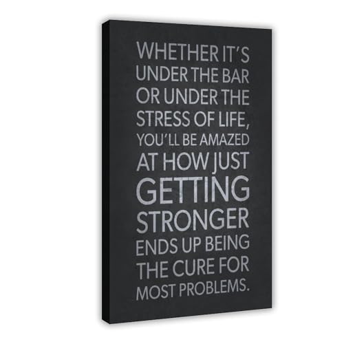 Getting Stronger Is Cure Gym : affiche motivation pour déco murale de chambre