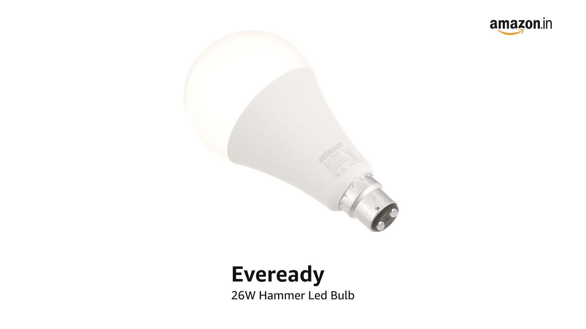 Eveready 26W Hammer Led Bulb | 65K Lumen | 4KV Surge Protection | B22d 90Lm/W | Pack of 1