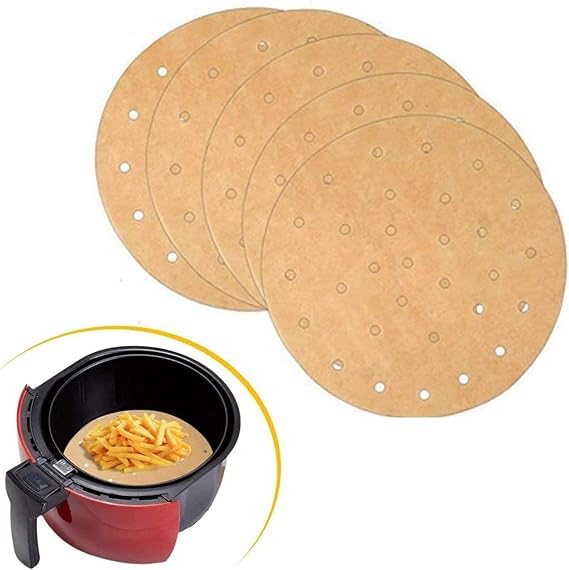 Airfryer Pişirme Kağıdı; Fritöz Yağlı Kağıdı, Yanmaz Kağıt 100 Adet Oval 1.Sınıf