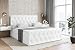 Produktbild ALTDECOR Boxspringbett mit H3-Matratze (19 cm hoch) mit Bonellfederung, Kunstlederbett, Topper (4 cm hoch), Polsterbett mit Kopfteil und Bettkasten - Amay - 140x200 Weiß Kunstleder