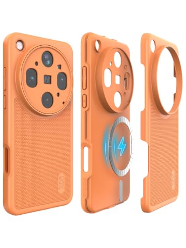 Image of TUDIA MergeGrip Designed for Oppo Find X9 Ultra Case (2026), [Military Grade Drop Tested] Dual Layer Slim Rugged Heavy Duty Shockproof Protective Phone Cover (Orange, MagSafe Compatible)