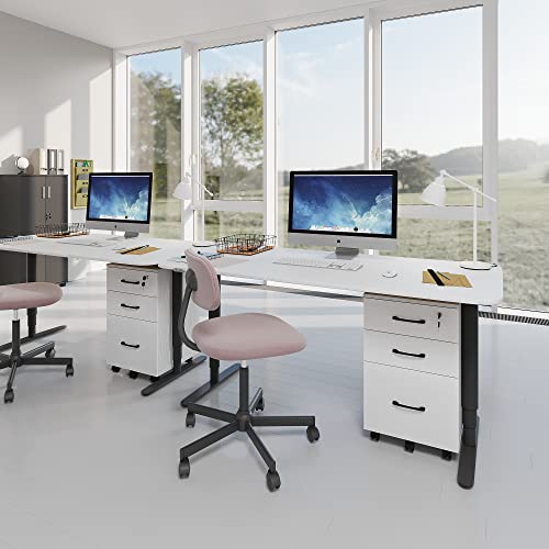 3 Drawers Wooden Locking File Cabinet With Storage Removable File Cabinet For Home Office,Under Desk Filing Cabinets(White) #TOP4