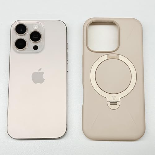 Image of TORRAS Q3 Fushion for iPhone 16 Pro Case, 360 Magnetic Stand, Clay Beige
