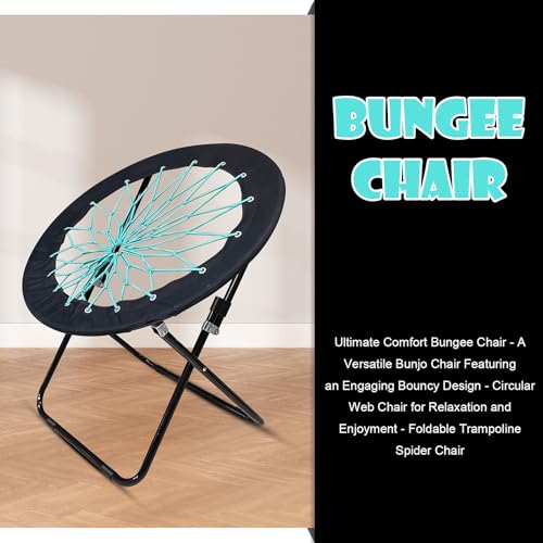 CAMP SOLUTIONS Bungee Chair Portable Foldable, Dish Chair Bunjo Game Chair for Outdoor and Indoor and Camping and BBQ (Black)