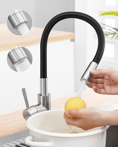 Sofetiy Rubinetto Cucina in Acciaio Inox, 360° Pieghevole, Nero