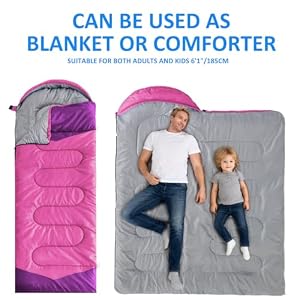 oaskys Camping Sleeping Bag - 3 Season Warm & Cool Weather - Summer Spring Fall Lightweight Waterproof for Adults Kids - Camping Essentials Gear Accessories Hiking Sleep Must Haves — photo 3 of 6