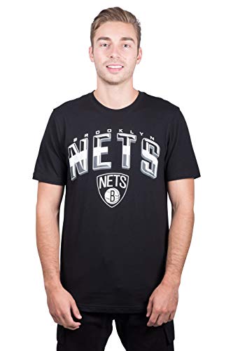 Ultra Game NBA Brooklyn Nets Mens Arched Plexi Short Sleeve Tee Shirt, Black, X-Large