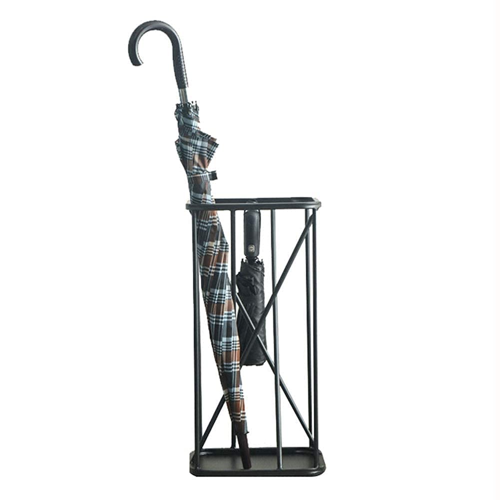 FCXWEVR Compact Creative Geometric Black Umbrella Drain Stand for Porch – Stylish & Functional Household Accessory for Rainwater Management