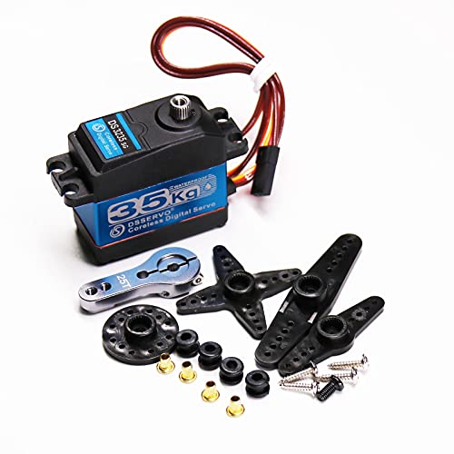 Betu 35Kg Coreless High Torque Servo，Waterproof Servo Compatible With 1/6，1/8, 1/10, 1/12 Truck, Rc Car, Metal Gear Servo With 25T Servo Horn（180°） #TOP1