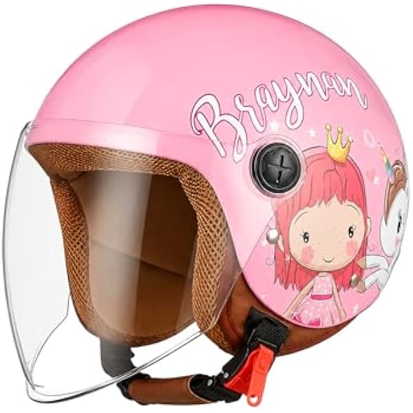 Dziecięcy kask motocyklowy z osłoną przeciwsłoneczną, dla dziewcząt, na skuter, chłopca, szybkie zapięcie, torba, 48-55 cm, dla dzieci w wieku 5-12 lat