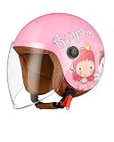Casque Moto Enfant, avec Pare Soleil, pour Filles, cyclomoteur garçons, Poche à Fermeture Rapide, 48 55cm, 3  12 Ans, Rosa