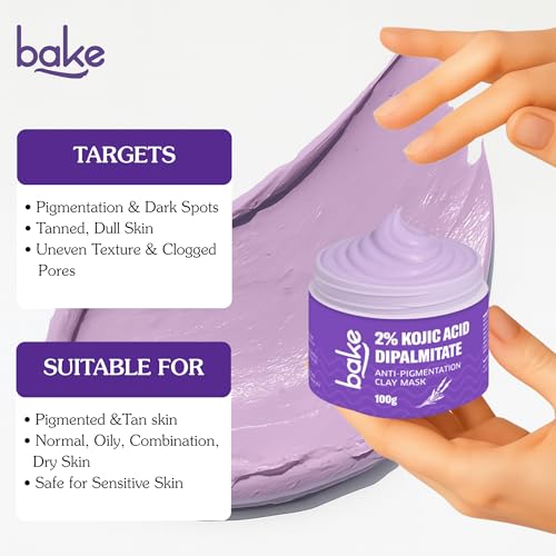 Image of Bake 2% Kojic Acid Dipalmitate Anti-Pigmentation Clay Mask for Dark Spots, Tan & Uneven Skin Tone - 100g