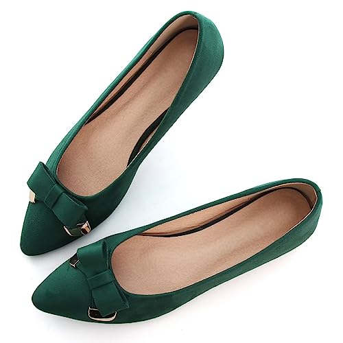 INEELUYI Women's Pointy Toe Bowtie with Metal Ballets Flats Sexy Leopard Non Slip Ballerina Flat Shoes for Wedding Party2