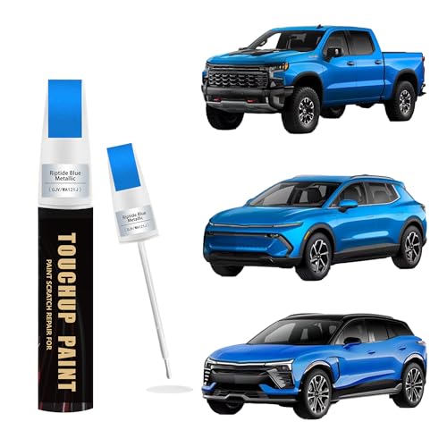 Riptide Blue Metallic(GJV/WA121J) Car Paint Touch Up Pen for Chevy, 2-In-1 Color Accurate Touch Up Car Scratch Repair Paint Match Chevy Series Automotive Scratch Remover for Nicks & Chips Repair