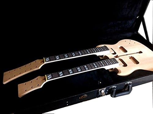 DIY 12/6 DOUBLE NECK ELECTRIC GUITAR LUTHIER BUILDER KIT PROJECT HARDSHELL CASE