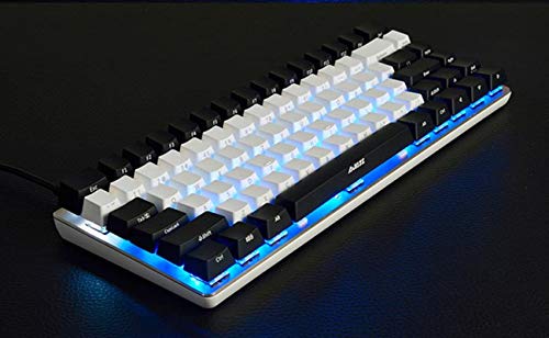 82 Keys Layout ABS Side Carving Keycaps OEM for Mechanical Keyboard Ajazz AK33 Wired Gaming Keyboard, Pluggable Cable,Black,Gray,White (Black&White)