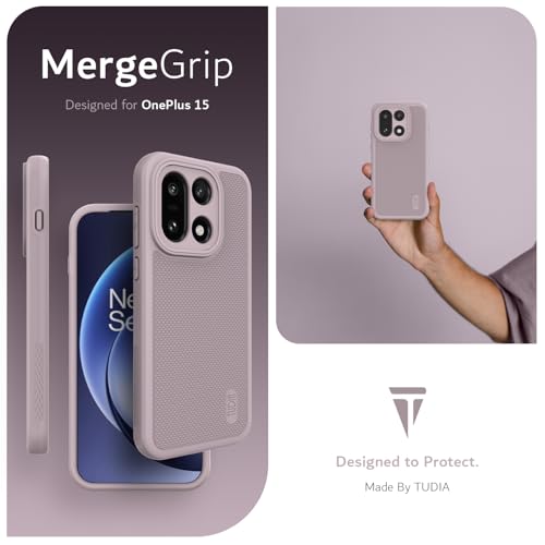 Image of TUDIA MergeGrip [Magsafe Compatible] for OnePlus 15 5G Back Cover (2025) - [Military Grade Drop Tested] Dual Layer Shockproof Slim Rugged Heavy Duty Tough Protective Phone Case - Purple