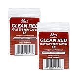 Cintas Adhesivas LuxHair Clean Red para colocación de extensiones y todo tipo de prótesis capilares. Adhesivo de doble cara suave con la piel. (Pack 2 Paquetes, Curvatura suave LF)