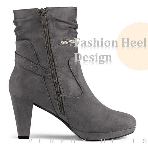 Perphy Round Toe Platform Block Heels Mid Calf Boots for Women4