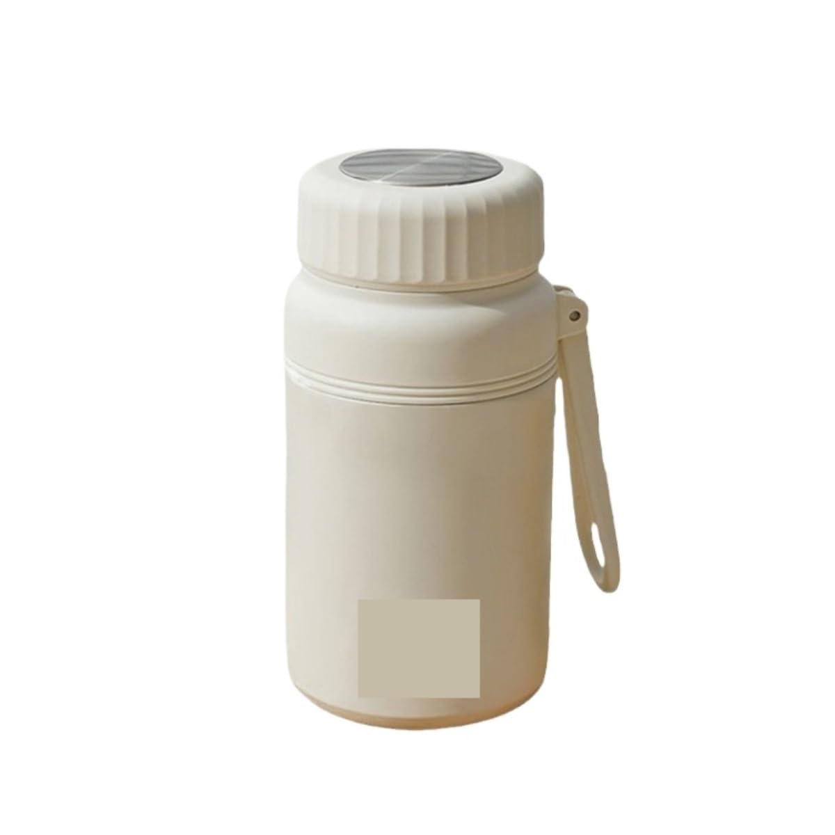 Trinkflasche Wasserflasche Einfacher Edelstahl-Thermosbecher Mit Großem Fassungsvermögen Und Tragbarem Griff Trinkflasche Fitness(White)