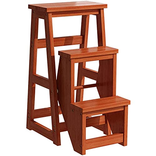WuDLi 2 Steps Stool Wood Kids Stool, Multipurpose Children's Stepladder Stool for Bedroom/Bathroom/Toilet/Kitchen etc Maximum Load 150kg