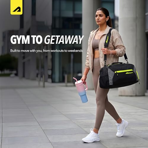Image of Boldfit Gym Bag for Man 33 litres Sports Duffle Bags Water Resistance Duffle Gym Bags for Men Multipurpose Travel Bag for Women Luggage Duffel Black Grey 33L