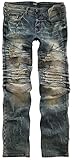 Rock Rebel by EMP Herren Blaue Biker-Jeans mit individueller Waschung W32L32