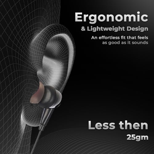 Image of Bluetooth Neckband Earphones with Mic | Crystal Clear Audio | Deep Bass, Noise Isolation, Magnetic Earbuds, Long Battery Life,Model Core NB101 for Sports & Workouts (Black)