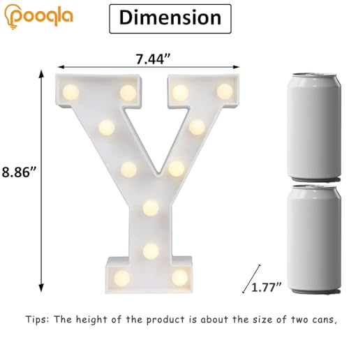 Image of LED Marquee Letter Lights Sign, Light Up Alphabet Letter for Home Party Wedding Decoration Y