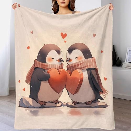 Couverture pingouin 3D en microfibre plaid 150x200cm doux