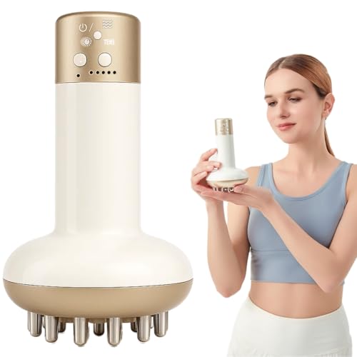 Yuonry Lymphatic Drainage Massager & Anti Cellulite Massage Tool, Reduce Stretch Marks & Cellulite, for Legs, Arms & Belly, Body Sculpting Machine with Microcurrent, Light, Heat & Vibration,White