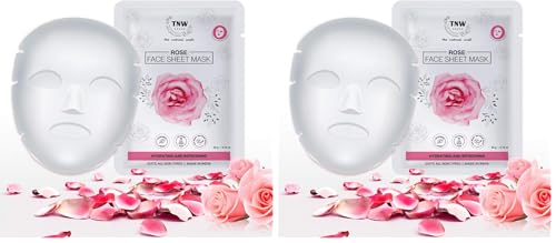 Image of TNW-THE NATURAL WASH Summer Rose Face Sheet Mask for Hydrating and Refreshing | Suits All Skin Types, Pack Of 2