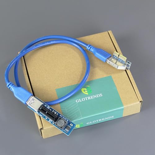 GLOTRENDS UEX101 600mm PCIe 3.0 X1 Riser Kabel für PCIe WiFi Karte, M.2 PCIe Karte, Firewire Karte, USB PCIe Karte, Soundkarte, etc