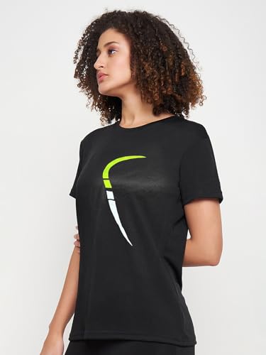 Image of Clovia Women Gym T-Shirt- Quick-Dry