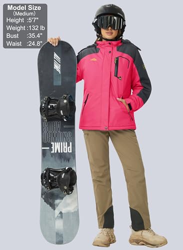Miniatura 7 de Magcomsen Chaqueta De Invierno De Softshell Para Mujer, Chaqueta Funcional De Forro Polar, Cálida, Para Exterior, Impermeable, Chaqueta De Senderismo