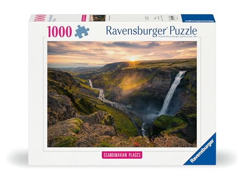 Puzzle 1000 pièces : La cascade Háifoss Islande Ravensburger France - vue 5