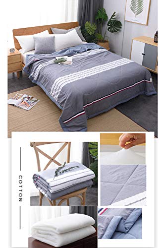 Couvre-lit matelassé anti-plis Chickw1 couverture réversible bleu gris - 3