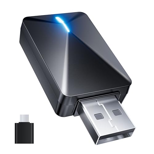 Wireless CarPlay Adapter for iPhone & Android Auto - Plug & Play, Fast Low Latency, Convert Wired to Wireless CarPlay, Compatible with iOS 10+/Android 11+, 2018+ Cars, Smart OTA Update